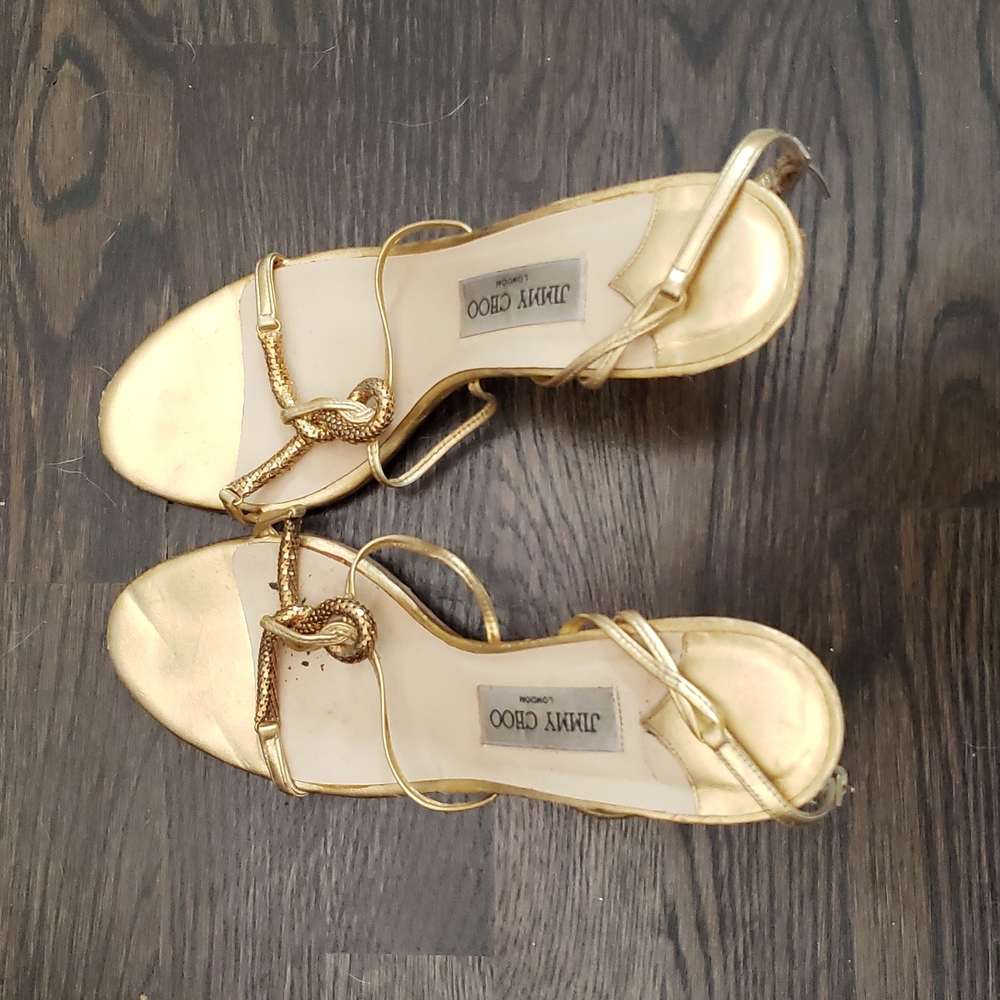 Jimmy Choo Gold Sandals/Heels